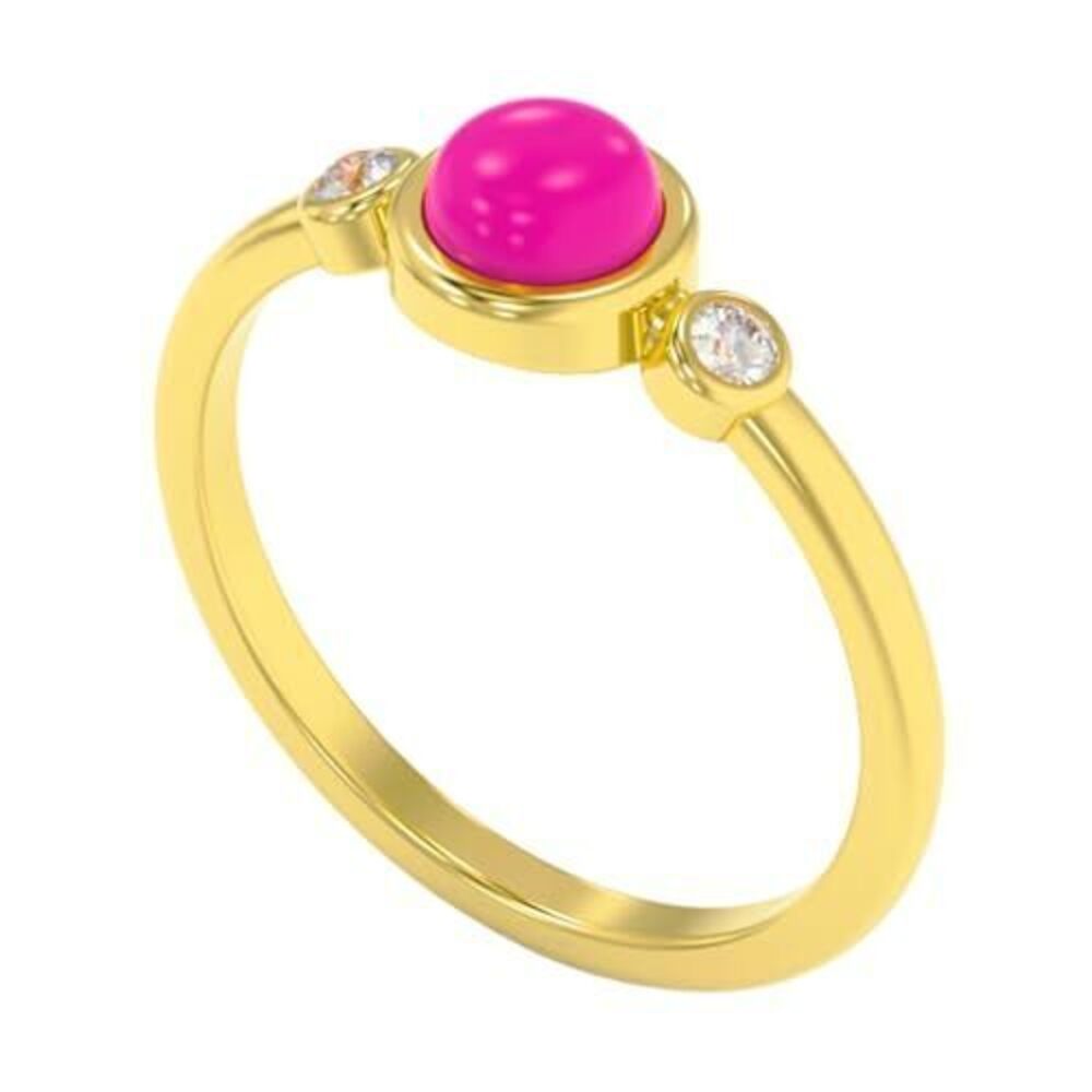 9715 18k Gold Plated Sterling Silver Gemstone Ring Dainty Stacking Ring